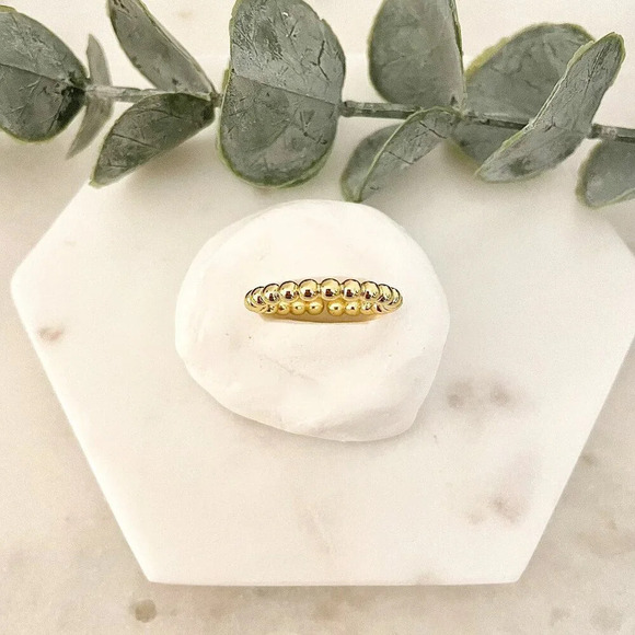 925 Sterling Silver Dainty Bead Ring Minimalist Ring Stackable Ring Band - Picture 6 of 7